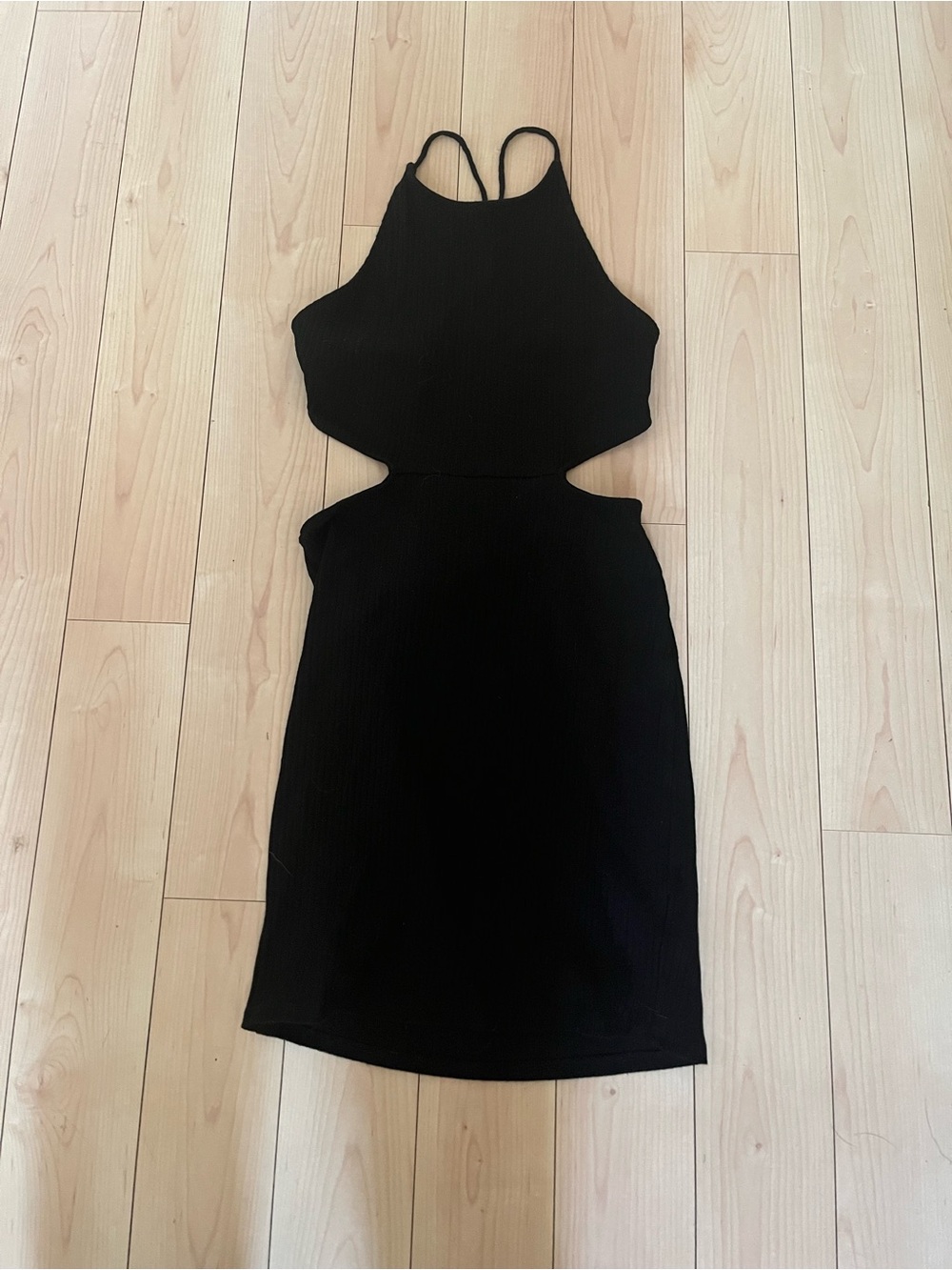 silence + noise Black Cutout Midi Bodycon Dress
